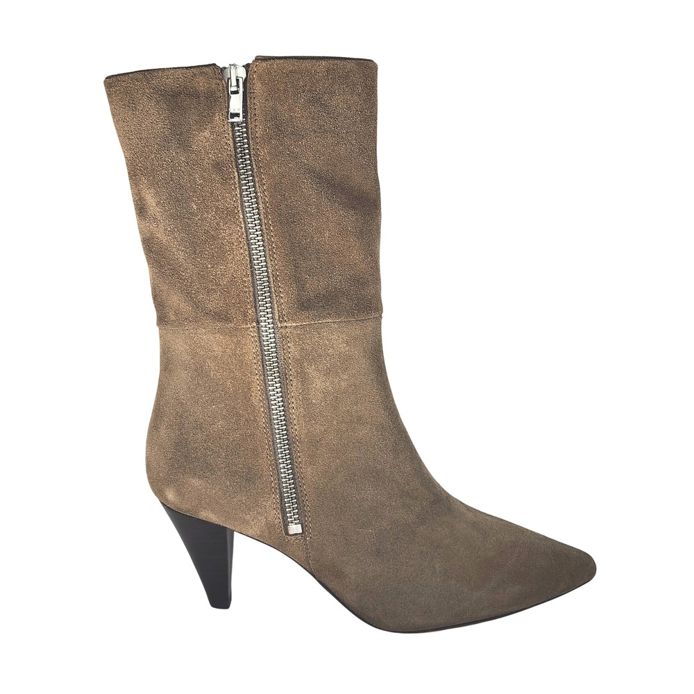 IRO Lilia Brown Suede Pointed Toe Cone Heel Mid-Calf Boots Size 36 WP37LILIA